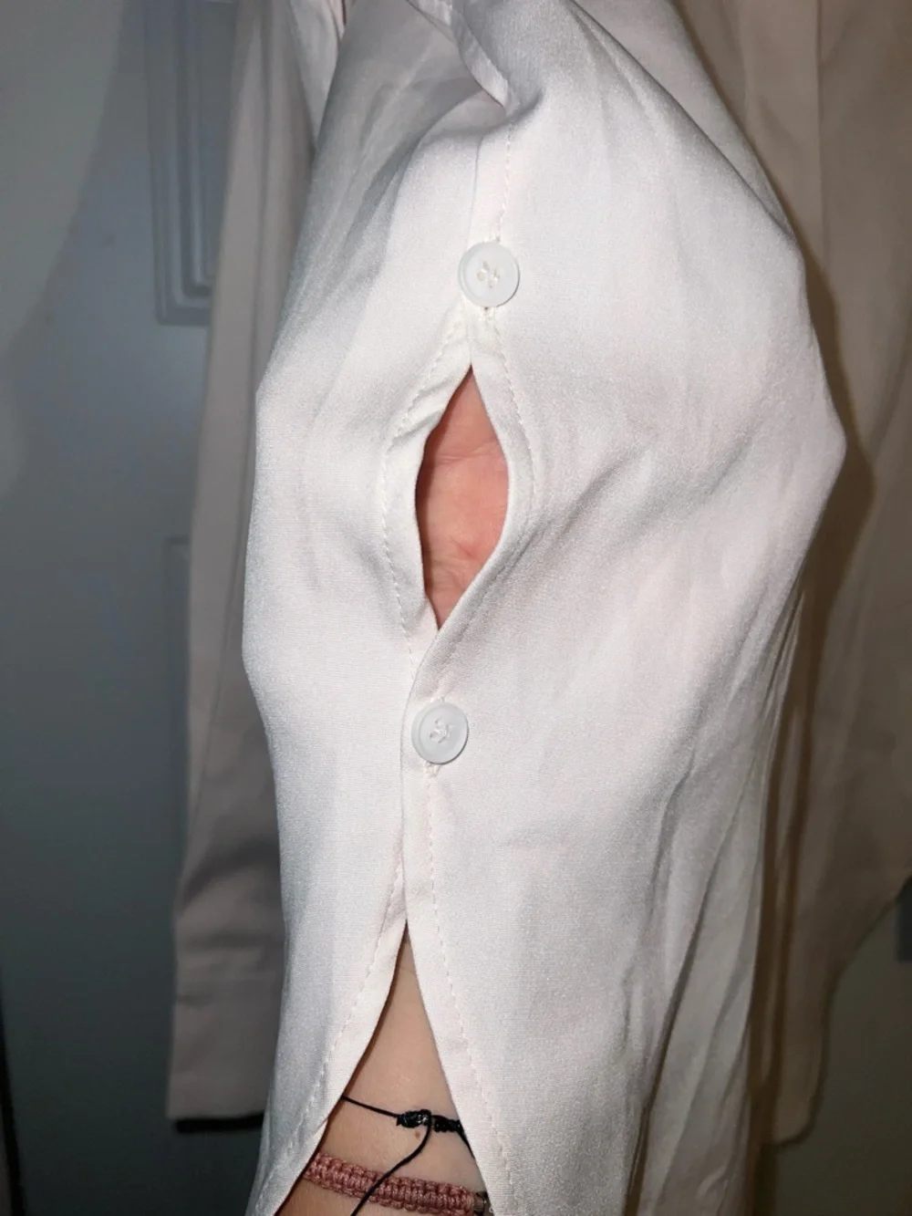 Oversized Cream Button-Down Shirt - Picture 3 of 11